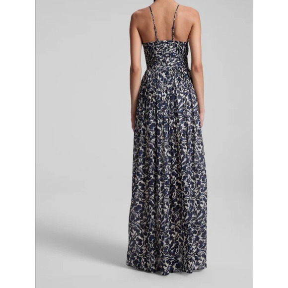 ALC Women’s Size 10 Romy Pleated Maxi Dress in Cream & Navy Floral NWT $695 - Picture 6 of 16